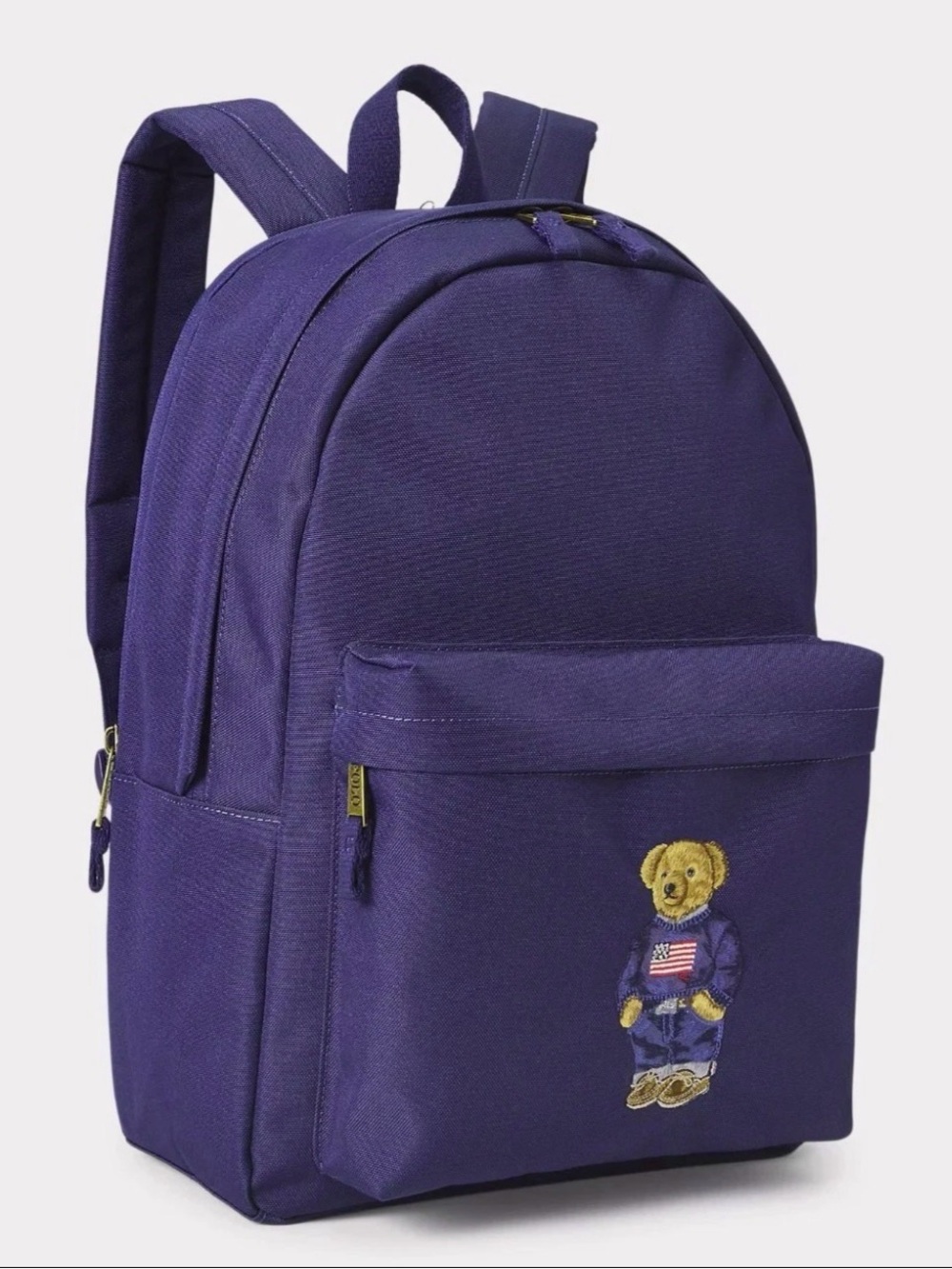 Polo Ralph Lauren Backpack Full Size Laptop Navy Blue Polo Bear School Bag NWT